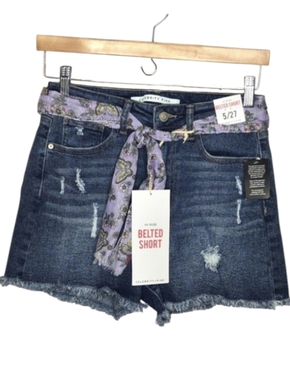 Celebrity Pink High-Rise Belted Shorts